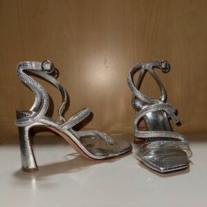 ANTONIO MELANI Silver Textured Heels
